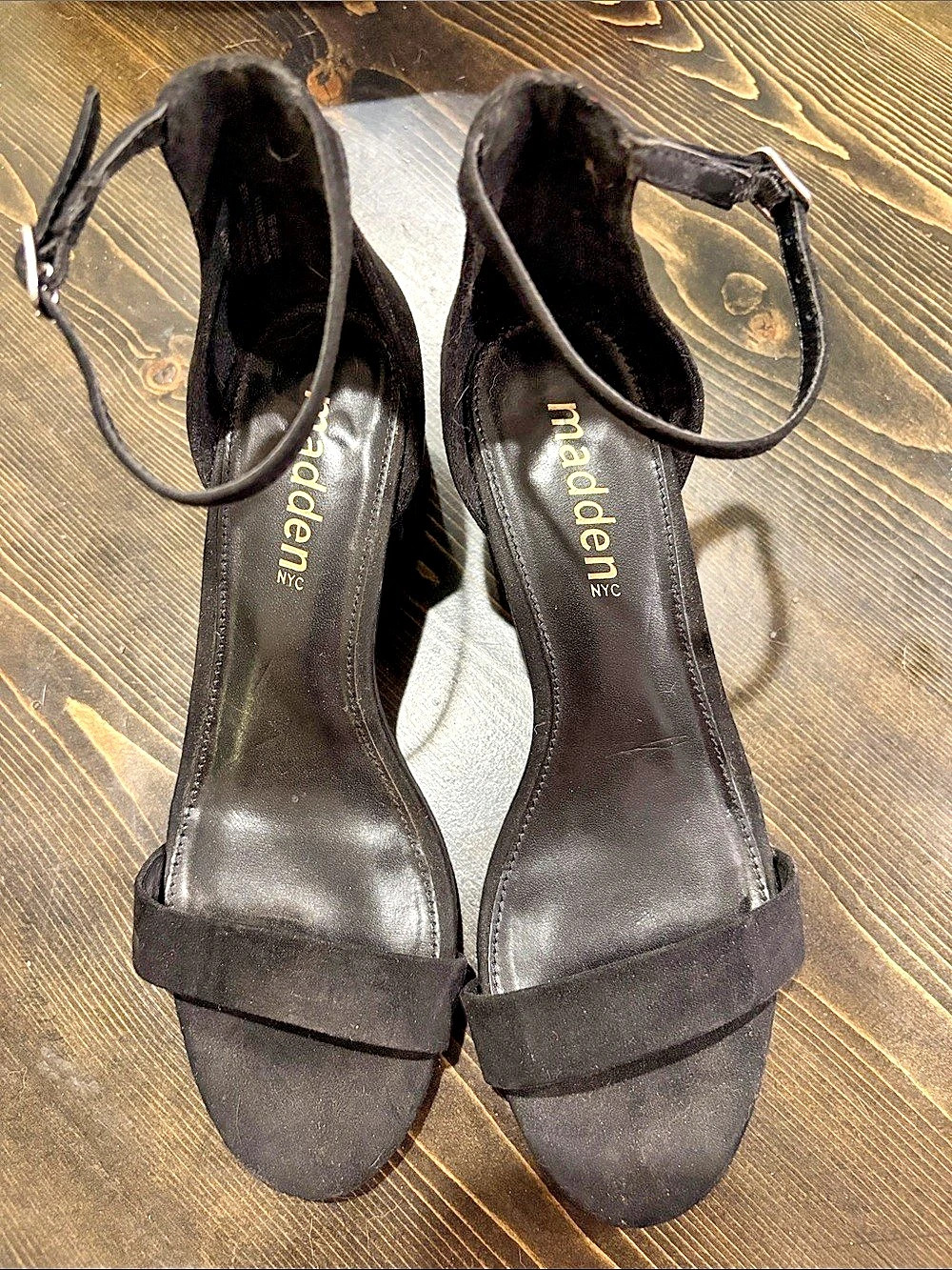 madden NYC Isabella Black Heeled Sandals